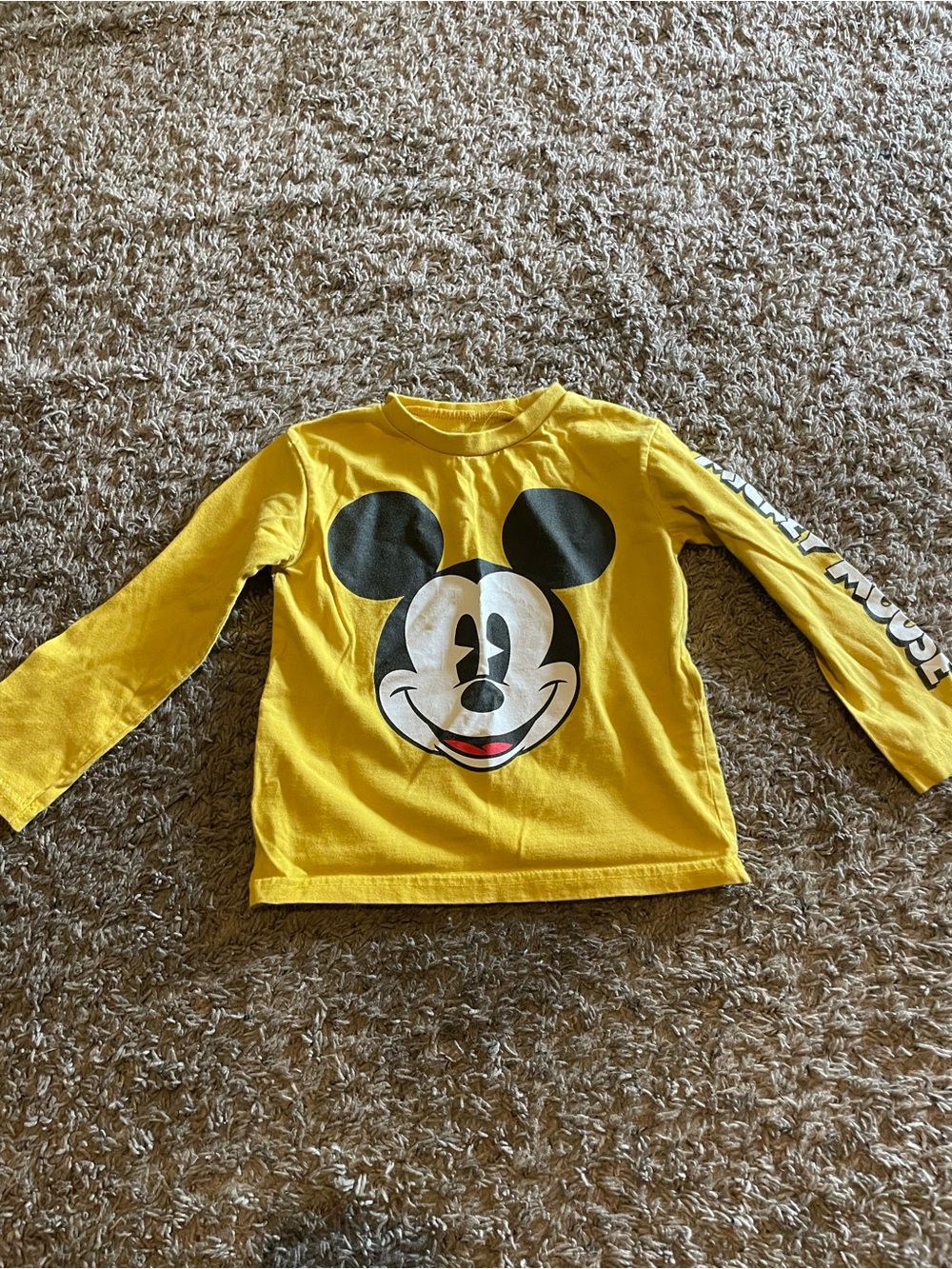Mickey Mouse Disney Yellow Long Sleeve Boys Size 4T